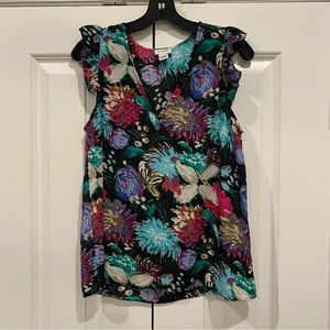 J. Crew Sleeveless Flower Blouse